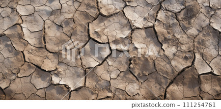 AI-generated content. Cracked Dry Earth Texture 111254761