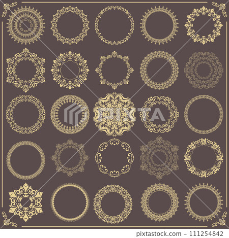 Vintage Big Set of Round Patterns. Collection of Graphics 111254842