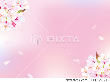 櫻花水彩背景圖 111255321