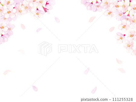 櫻花水彩背景圖 111255328