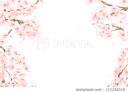 插畫材料：櫻花框 111256314