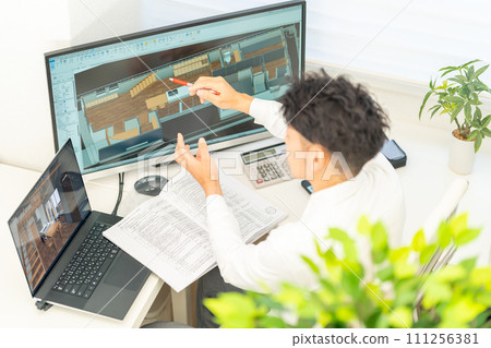 3D CAD 3D 3DCG建築設計房屋室內1人 111256381