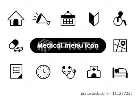 Medical website menu icon set Medical website menu icon set 111257223