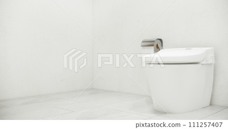 White Toilet and decoartion on modern zen toilet room japan style 111257407