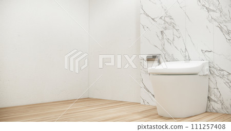 White Toilet and decoartion on modern zen toilet room japan style 111257408