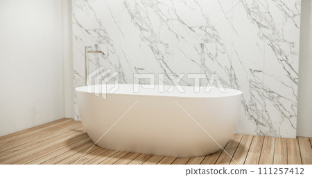 White Bathroom modern japan minimal style. 3D rendering White Bathroom modern japan minimal style. 3D rendering 111257412