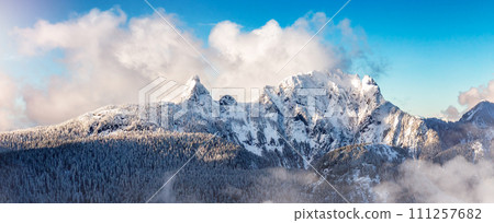 Canadian Nature Mountain Landscape. Aerial Background Panorama 111257682