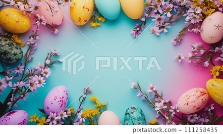 多彩復活節彩蛋框架材料 111258435