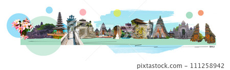 Collage of photos from Bali. Indonesia - travel background Collage of photos from Bali. Indonesia - travel background 111258942