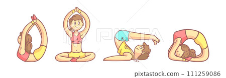 People Character Yoga Practice Do Physical Exercises Vector Set People Character Yoga Practice Do Physical Exercises Vector Set 111259086