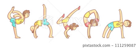 People Character Yoga Practice Do Physical Exercises Vector Set People Character Yoga Practice Do Physical Exercises Vector Set 111259087