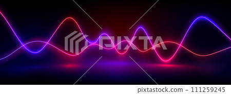 Abstract neon wave lines on black background Abstract neon wave lines on black background 111259245