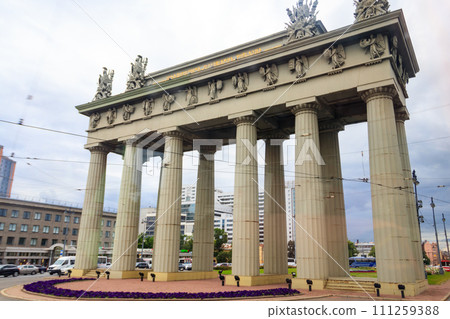 Moscow Triumphal Gate is a Neoclassical triumphal arch in Saint Petersburg, Russia 111259388