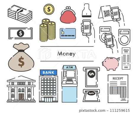 Illustration set about money Illustration set about money 111259615