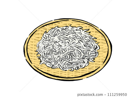 銀魚插圖，簡單的配料，漏杓鍋炒銀魚 111259950