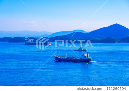 A ship sailing the Seto Inland Sea 111260504