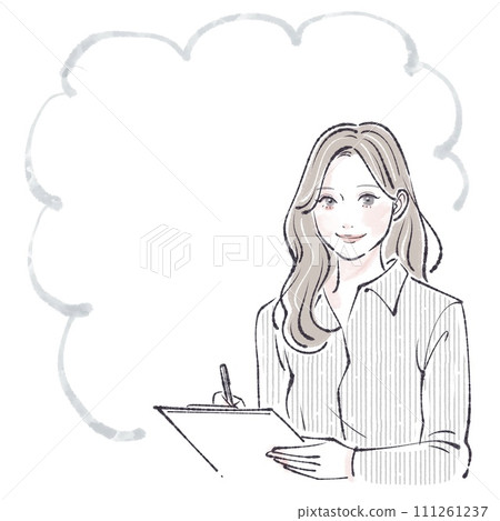 Medical record/Counseling/Questionnaire/Counselor/Recording/Written communication/White coat/Female doctor/Cosmetic surgery/Plastic surgery/E Medical record/Counseling/Questionnaire/Counselor/Recording/Written communication/White coat/Female doctor/Cosmetic surgery/Plastic surgery/E 111261237