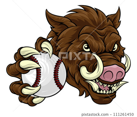 Boar Wild Hog Razorback Warthog Baseball Mascot 111261450