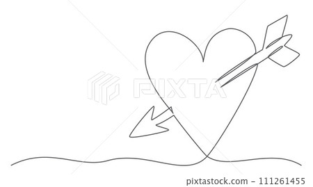 Love One line drawing isolated on white background Love One line drawing isolated on white background 111261455