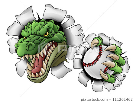 Crocodile Dinosaur Alligator Baseball Sport Mascot Crocodile Dinosaur Alligator Baseball Sport Mascot 111261462