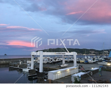 Dusk at Ito Port in spring 111262143