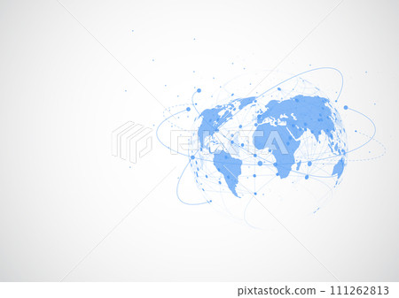 Global network connection. World map point and line composition concept of global business. Vector Illustration 111262813