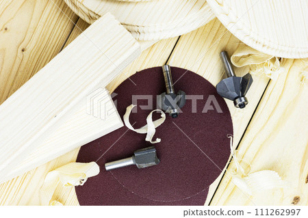 Wood carving. Products made by hand by a craftsman from wooden planks. 111262997