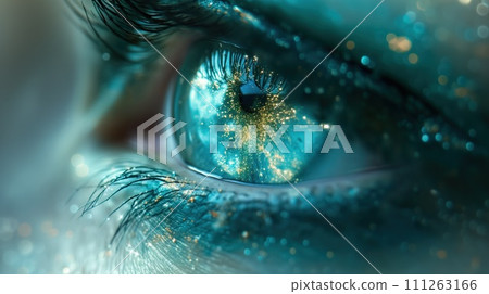 eye with space reflection macro eye with space reflection macro 111263166