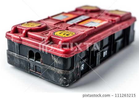 car battery on white background 111263215