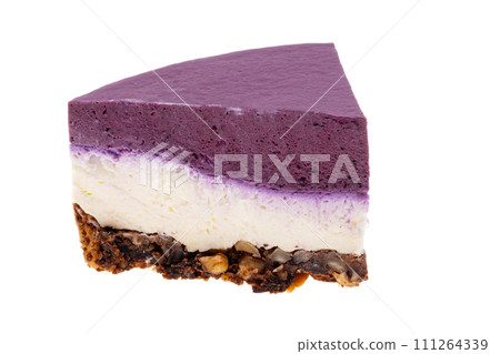 blueberry cheesecake isolated 111264339