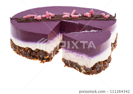 blueberry cheesecake isolated blueberry cheesecake isolated 111264342