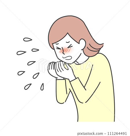 A woman sneezing A woman sneezing 111264491