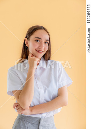 Portrait Caucasian businesswoman management plans strategies to increase business income. Have a working finance graph analysis and discuss new target success Portrait Caucasian businesswoman management plans strategies to increase business income. Have a working finance graph analysis and discuss new target success 111264853