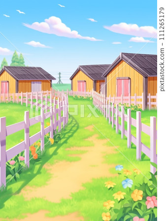 AI-generated content. Farmyard Outside Scenery Illustration AI-generated content. Farmyard Outside Scenery Illustration 111265179