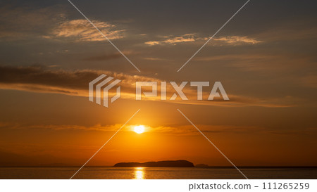Clouds and sunset in the evening 111265259
