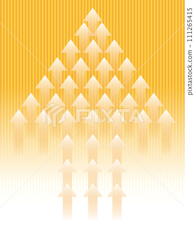 帶有增長和上升圖像的箭頭的背景插圖。帶有小箭頭集合的資訊圖 111265415