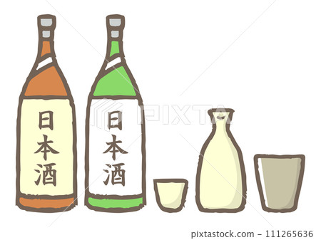 日本酒簡單可愛插畫 111265636