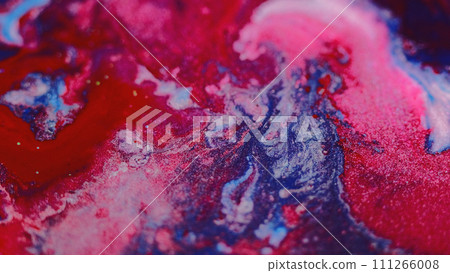 Wet dye background pigment fluid red white blue Wet dye background pigment fluid red white blue 111266008