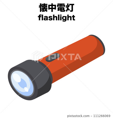 Isometric illustration of a flashlight 111266069