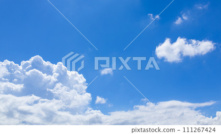 Cumulonimbus clouds appearing in the blue sky 111267424