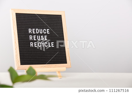 Black letter box with eco friendly motivational quote 111267516