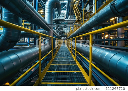 AI-generated content. Oil pipeline and gas pipeline of oil refining and the movement of oil and gas. Generative AI 111267720