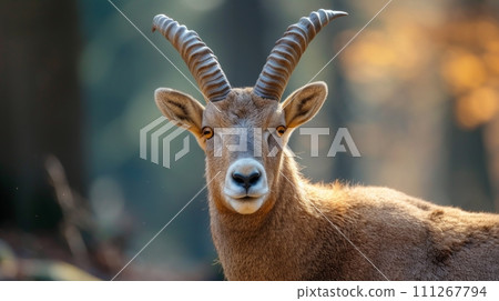 Alpine Ibex Contemplating in the Wild 111267794