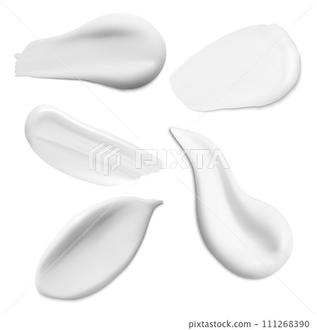 Cream swatch. Face cosmetic lotion smear, isolated Cream swatch. Face cosmetic lotion smear, isolated 111268390