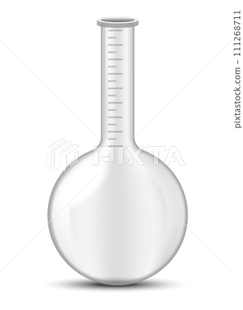Plastic or glass measure jug. Realistic glass cup with measurement scale for volume isolated. Container for cooking or chemicals. Vector icon Plastic or glass measure jug. Realistic glass cup with measurement scale for volume isolated. Container for cooking or chemicals. Vector icon 111268711