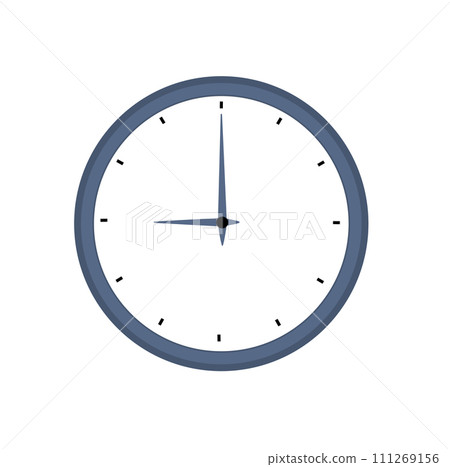 Clock icon in flat style, timer on white background. Business watch. Vector Clock icon in flat style, timer on white background. Business watch. Vector 111269156