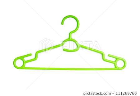 green plastic clothes hanger 111269760