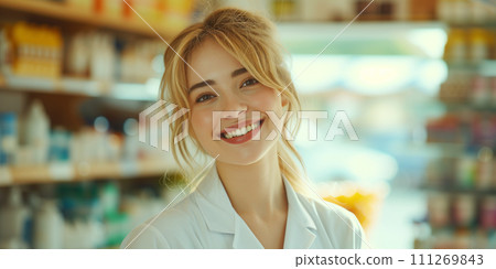 Young pharmacist woman in a pharmacy 111269843