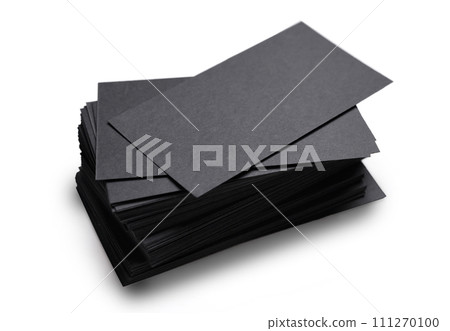 stack of black business cards 111270100
