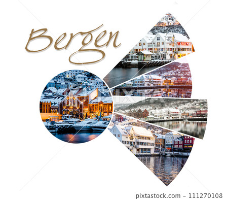 Collage of sights of Bergen 111270108